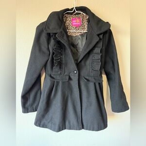 Pink Platinum Elegant Black Ruffle Jacket